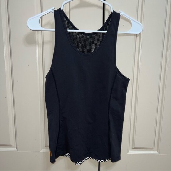 Lucy Activewear Stretchy Black Abstract Sleeveless Top Size Small - Picture 5 of 7